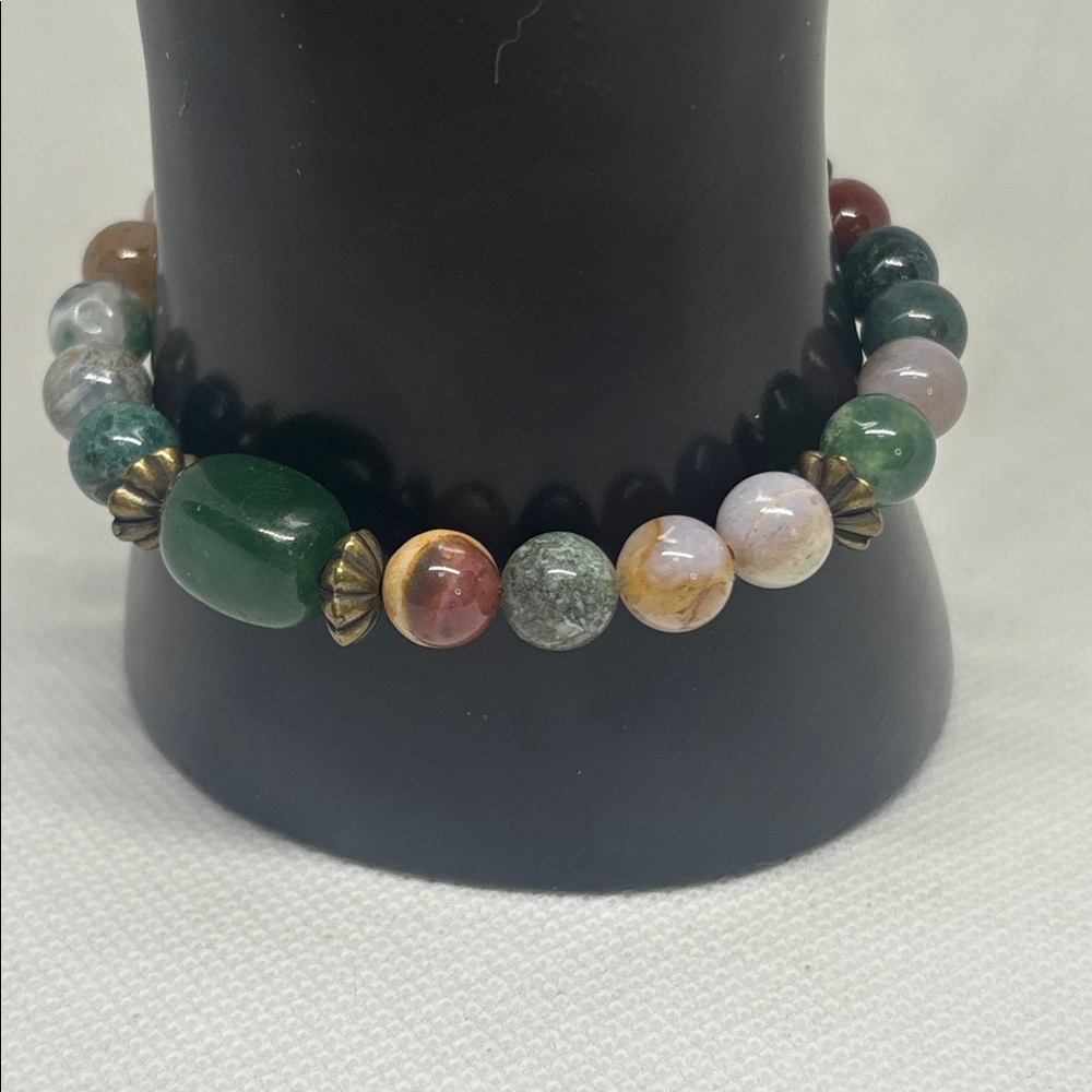 India Agate Stretch Bracelet - Picture 3 of 4